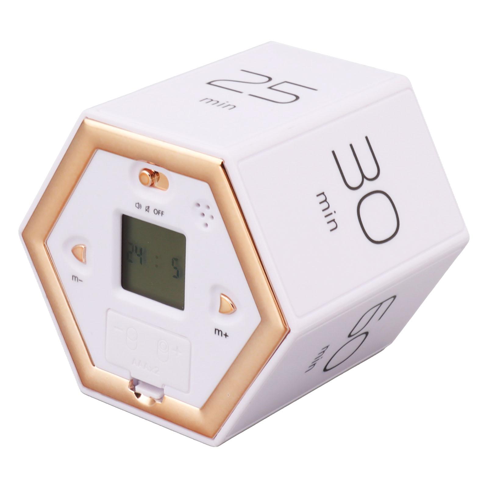 

Hex Flip Timer with Mute Alarm Function Magnetic Time Management Cube Timer with LCD Screen for Cooking Studying Working білий