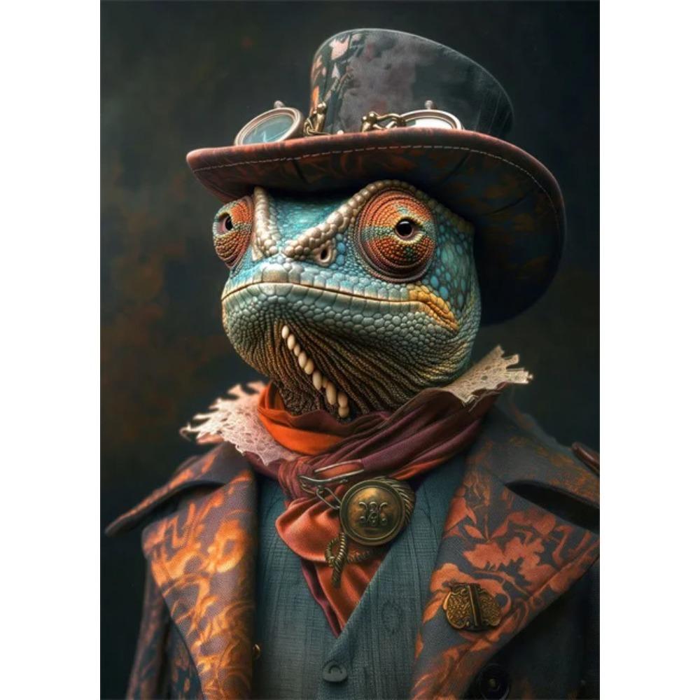 Steampunk Animals Royal Cat Sheep Dog Squirrel Rhino Posters Canvas Print Art Paintings Cuadros Wall Art for Living Room Decor