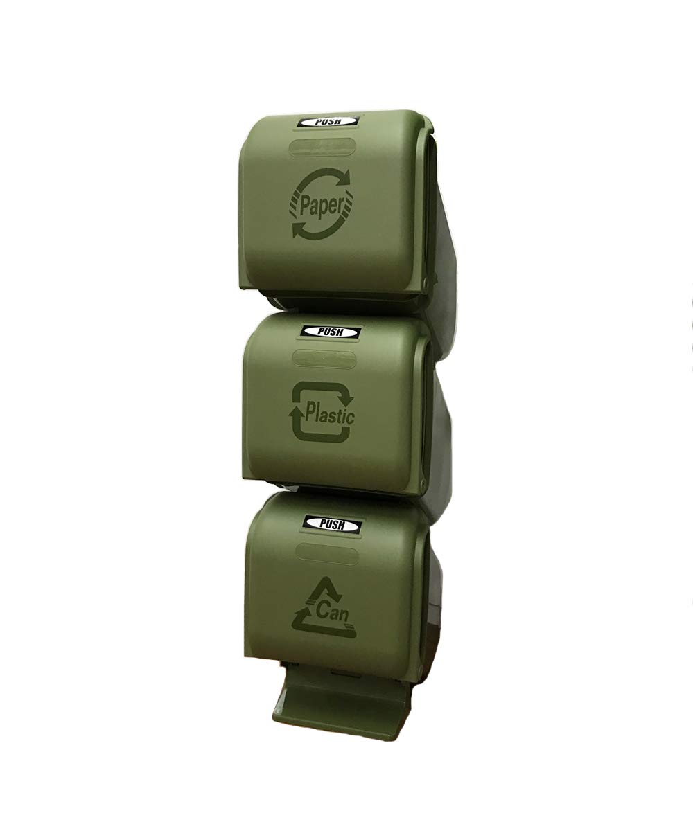 

Trash Can Three Cycle Can Khaki 16L 3 Tier Separation Dust Box with Lid [VIDA] хаки