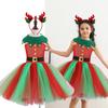 Girl Christmas Elf Dress up Costume with Dress Christmas Hat (Or Headband) Christmas Dwarf Outfit for Kid Girl Christmas