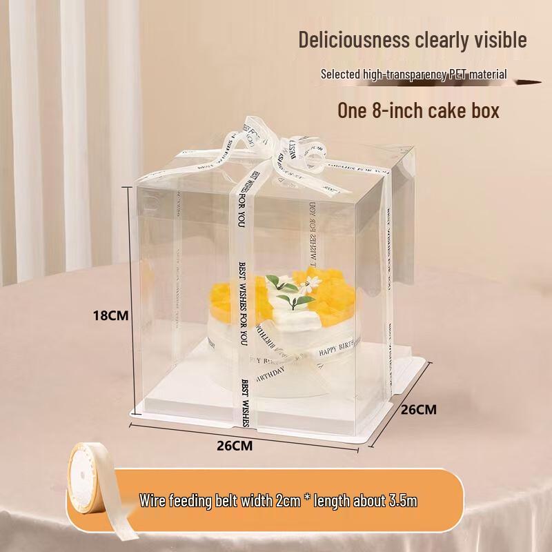 Transparent Cake Box with Ribbon