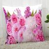Red Rose Pattern throw pillow cover with short plush print living room sofa decoration cushion cover pillow covers decorative