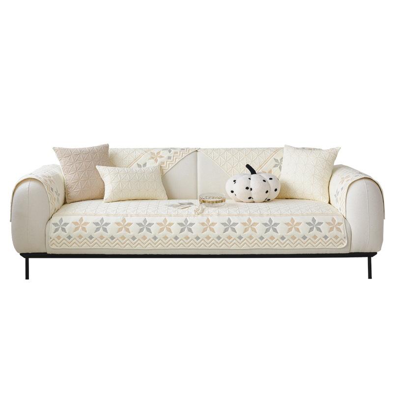 Four Seasons Sofa Cushion Pure Cotton Washed Non-Slip Simple Fabric Universal Cotton Cushion Winter Sofa Cover Cloth Towel