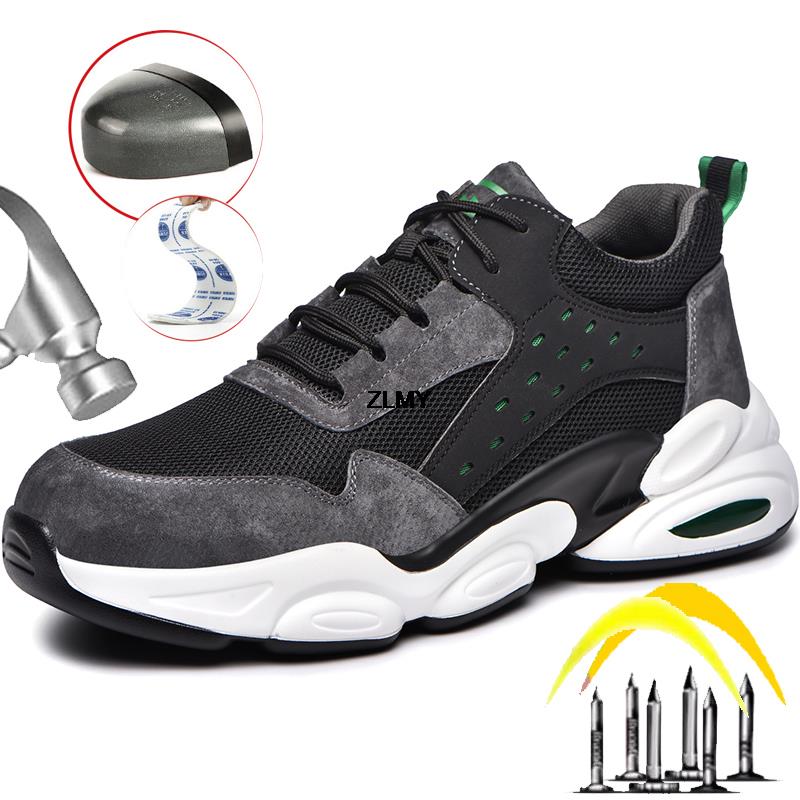 Módní Módní Tenisky s ocelovou špičkou pro muže Pracovní bezpečnostní obuv Odolná proti nárazu a propíchnutí Pracovní obuv Průmyslová bezpečnostní obuv Pánské boty 2024