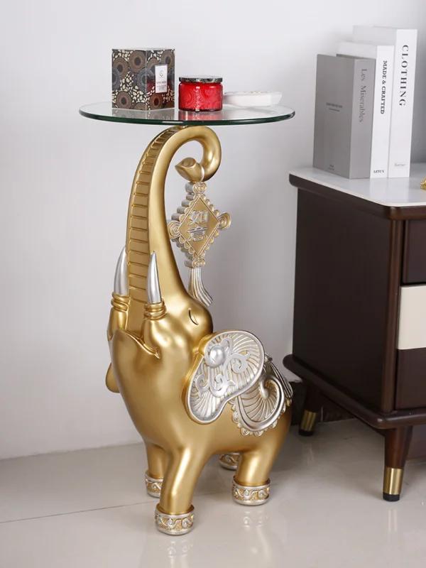 Home Dector Elephant Statue Floor Storage Housewarming Gifts Living Room Home Side Decoration TV Cabinet Tea Table LargeOrnament