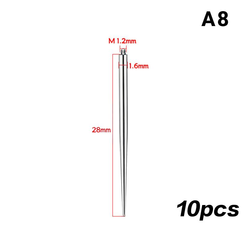 Piercing Insertion Pin Taper Guide Rod Tool 10Pcs Stainless Steel for Safe Nose Lip Navel Body Piercing Stretching