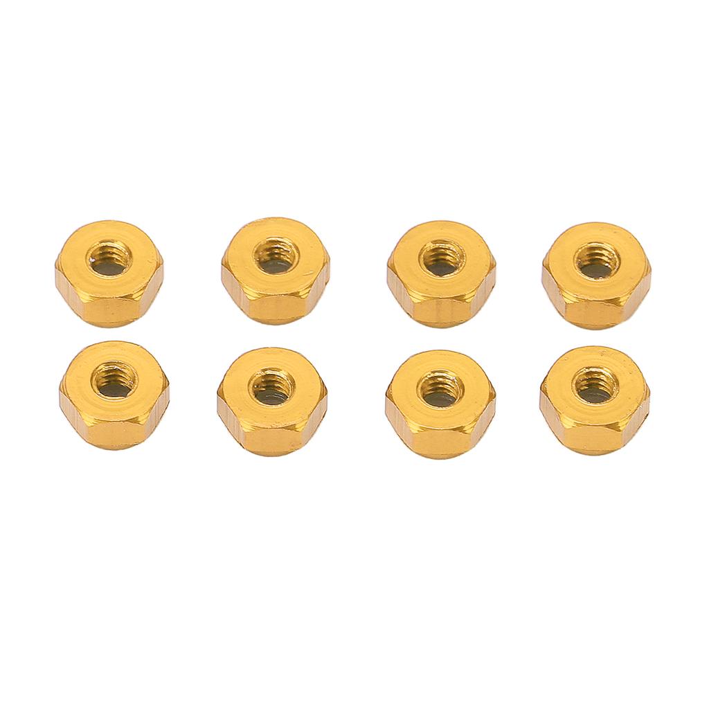 8 buc Piuliță de blocare din aliaj de aluminiu cu inserție de nailon M2 Piuliță de blocare hexagonală pentru modele RC Axial Scx24 124 Aur