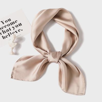 70Cm Pure-Color Scarf Female Imitation Silk Scarf Europe And The United States Basic Style Tie-In Shirt Professional Scarf