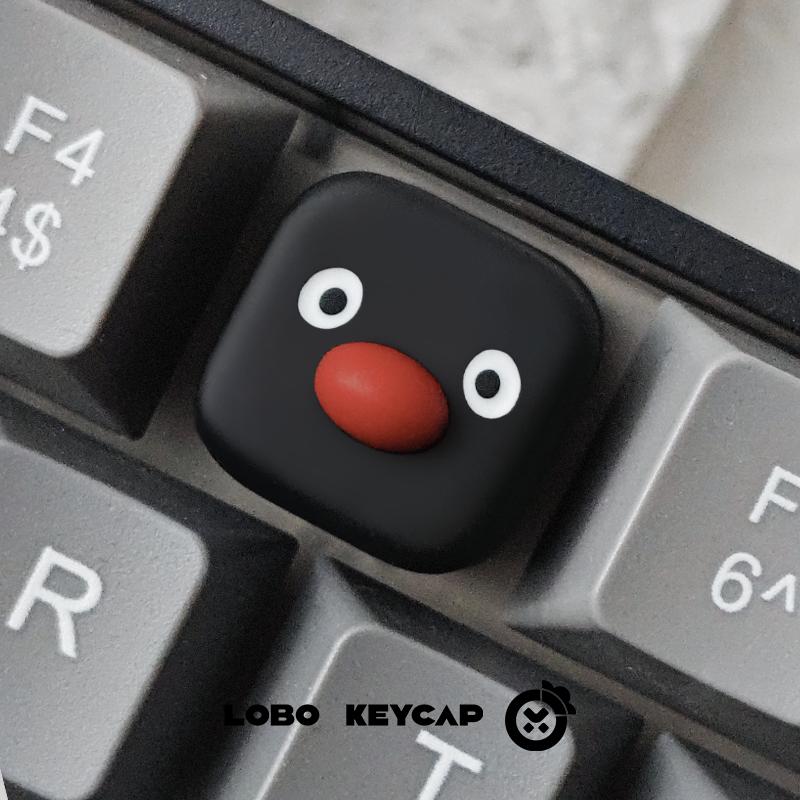 Kawaii Penguin Action Figures Anime Resin Keycap Creative Design Mechanical Keyboard Accessory Esc Key Replacement Fun Ornament