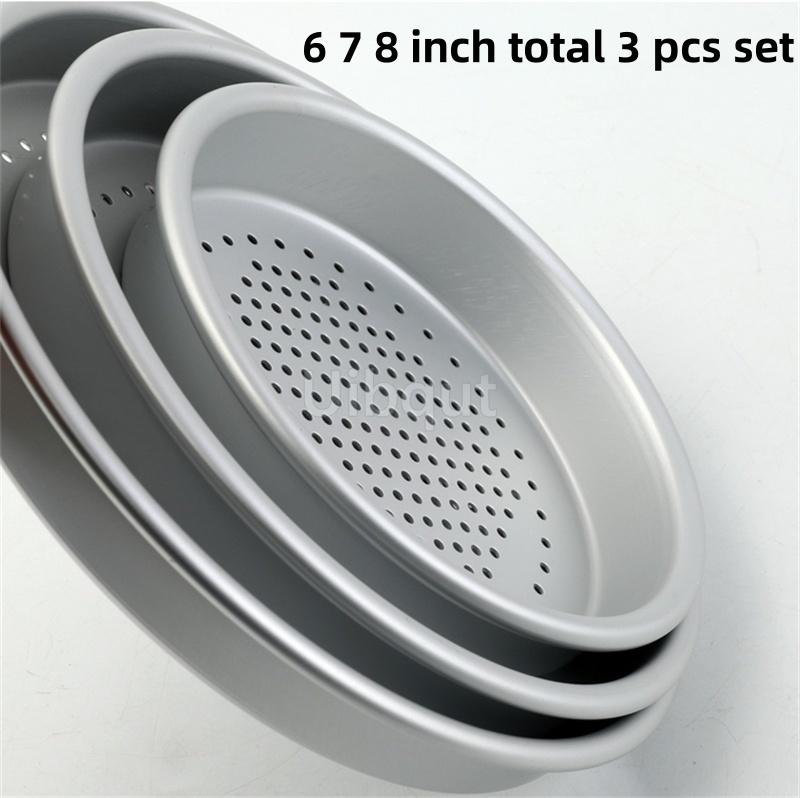 6 7 8 Inch Leaky Round Bread Aluminium Pizza Pan Pie Tray Mold Steaming Plate Cookie Cooling Net DIY Baking Gadgets And Tools