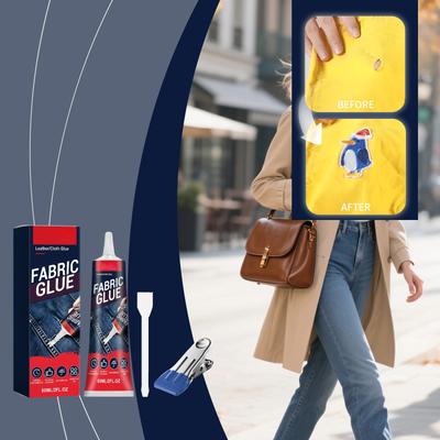 Fabric Glue 60ml for Cloth Leather Denim Repair and Crafting Non Sew Textile Adhesive for DIY Projects Upholstery and Patchwork