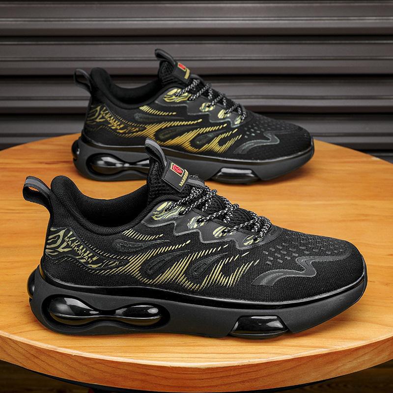 New Autumn Men's Luminous Casual Shoes Breathable Air Cushion Running Shoes Black Sneakers Men's Shoes