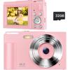 Pink Digital Camera for Kids & Teens - 16X Zoom, Compact, Ages 8-13 - Christmas & Birthday Gift for Girls
