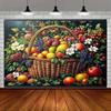2D Abundant Summer Fruits Backdrop Classic Oil Painting Style Studio Photography Background