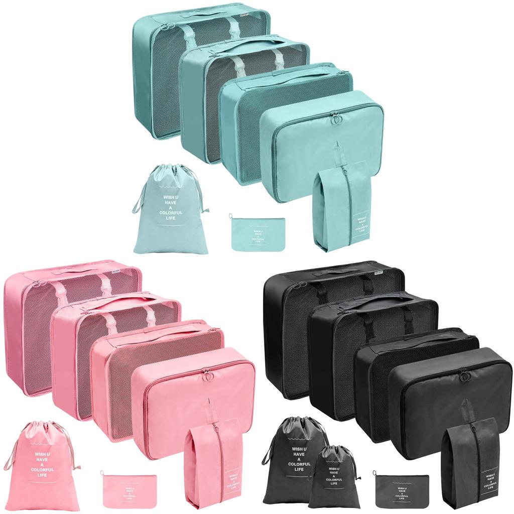 Set Organizzatore da Viaggio Sette Pezzi Impermeabile Cubico Storage per Bagagli per Viaggi di Piacere