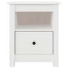 Vidaxl Bedside Table, White, 40X35X49 Cm, Solid Pine Wood