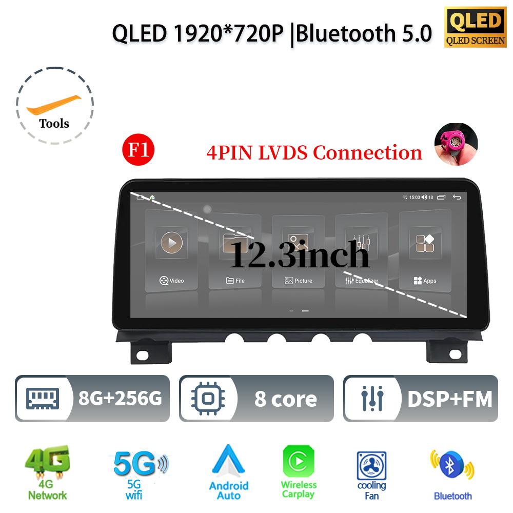12.3" For BMW 7 Series F01 F02 Android 14 Car Radio Multimedia 4G GPS WIFI Navigation Wireless BT CarPlay Screen Touch Stereo