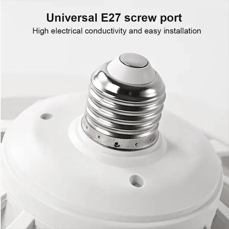 Ventilatori da soffitto con telecomando e luce Lampada a LED Ventilatore Convertitore E27 Base Ventilatori da soffitto silenziosi intelligenti per soggiorno camera da letto