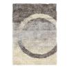 Gray Circles Pattern Long Pile Rug 120x170