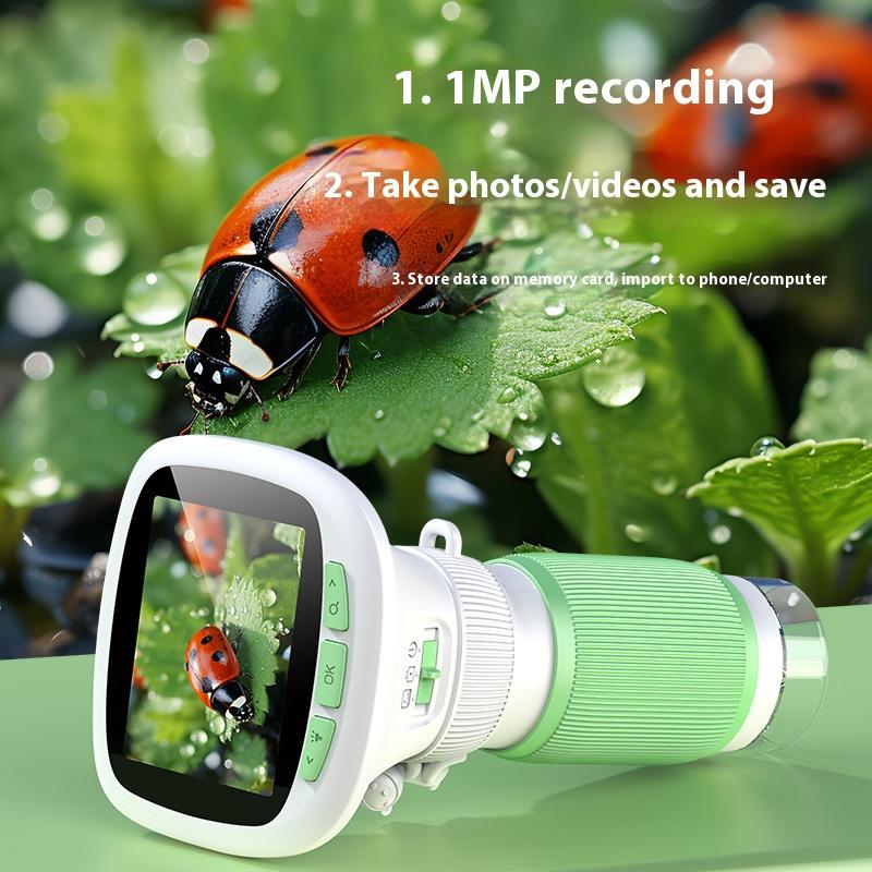 Handheld Microscope with 2.4-Inch High-Definition Screen, Rotating Focus, High Magnification Photography, Scientific Instrument