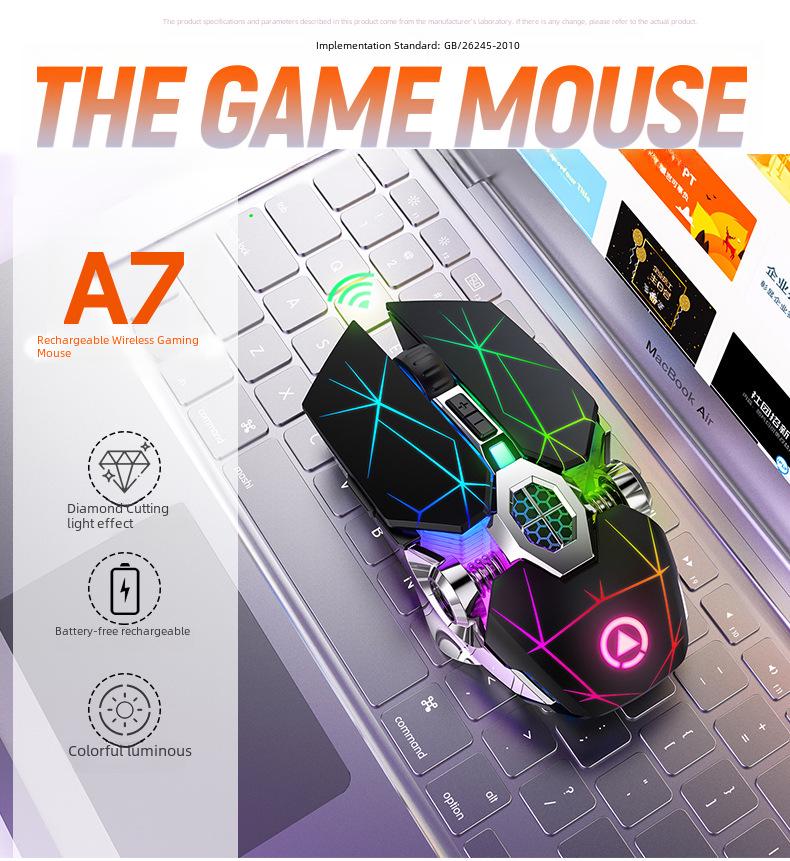 Silver Carving A7 Silent Rechargeable Wireless Mouse for Home, Office, and Gaming