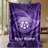 Custom Text Flannel Throw Blanket, Lightweight Cozy Bed Sofa BlanketAustria Wien FC