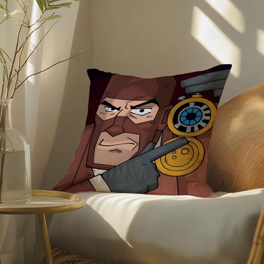 T-Team F-Fortress 2 Cushion Cover Soft Short Plush Pillow Cover Smooth Cozy Texture Aesthetic Cushion Case Home Decor