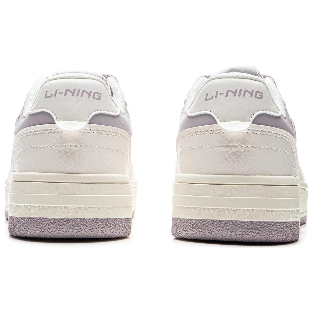 New LiNing Tianji Soft Slip Resistant Cushioning Abrasion Resistant Low Top Skateboard Shoes Women's White Purple AGCU310-2