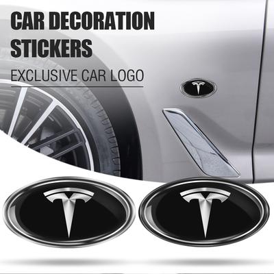 Car Aluminum Logo Side Body Fender Sticker Trunk Decoration For Model 3 Model S Model X Model Y Cybertruck Roadster SpaceX