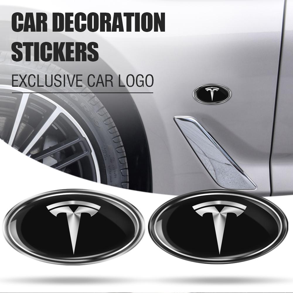Car Aluminum Logo Side Body Fender Sticker Trunk Decoration For Tesla Model 3 Model S Model X Model Y Cybertruck Roadster SpaceX