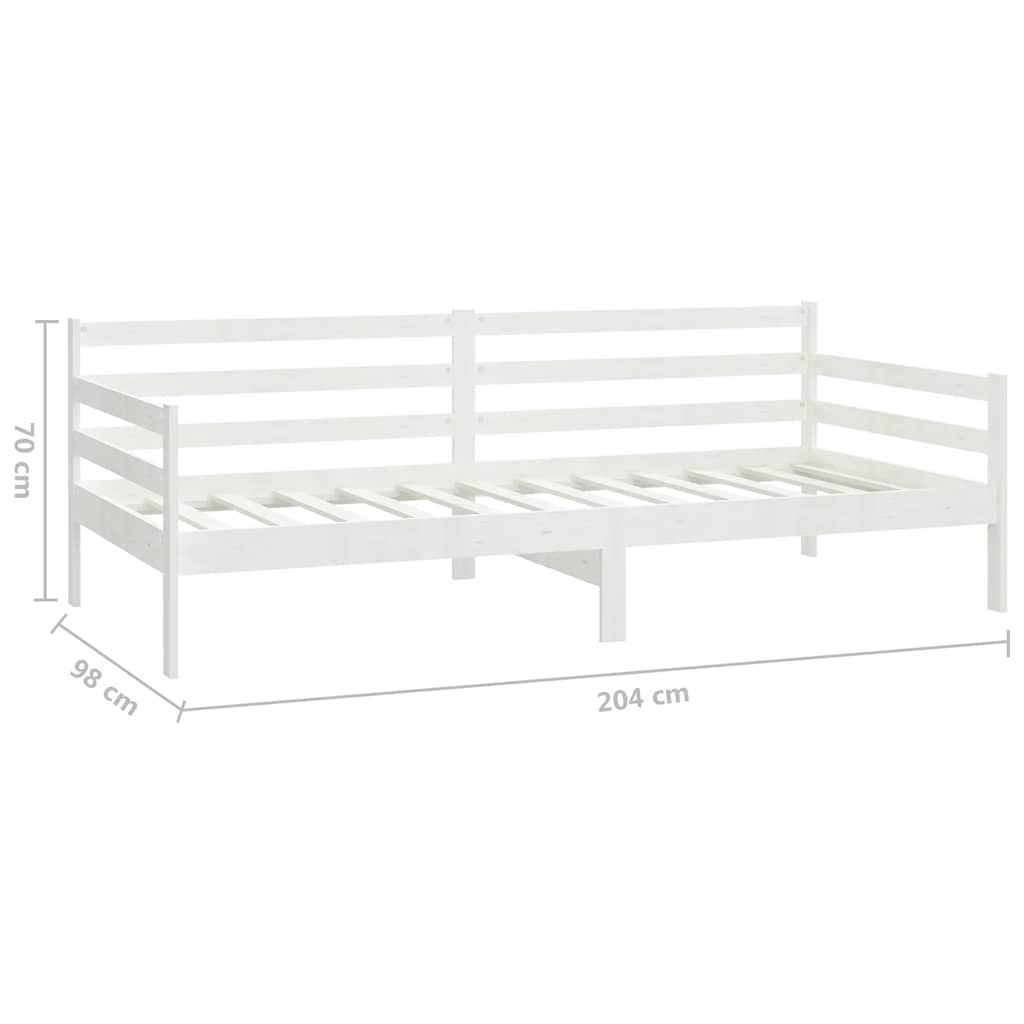 Daybed White Solid Pine Wood 90x200 cm