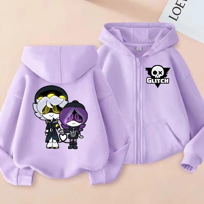 Murder Drones Zipper Hoodie Cartoon Girls Coat Fashion Zip Up Clothes Purple Autumn Jacket Kids Anime Hooded Sweatshirt Gift