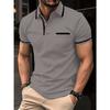 European Plus Size Men Top Summer Pocket Button Casual T Shirt White Black Blue Loose Classic Tops Lapel Neck Short Sleeve Polo Shirts