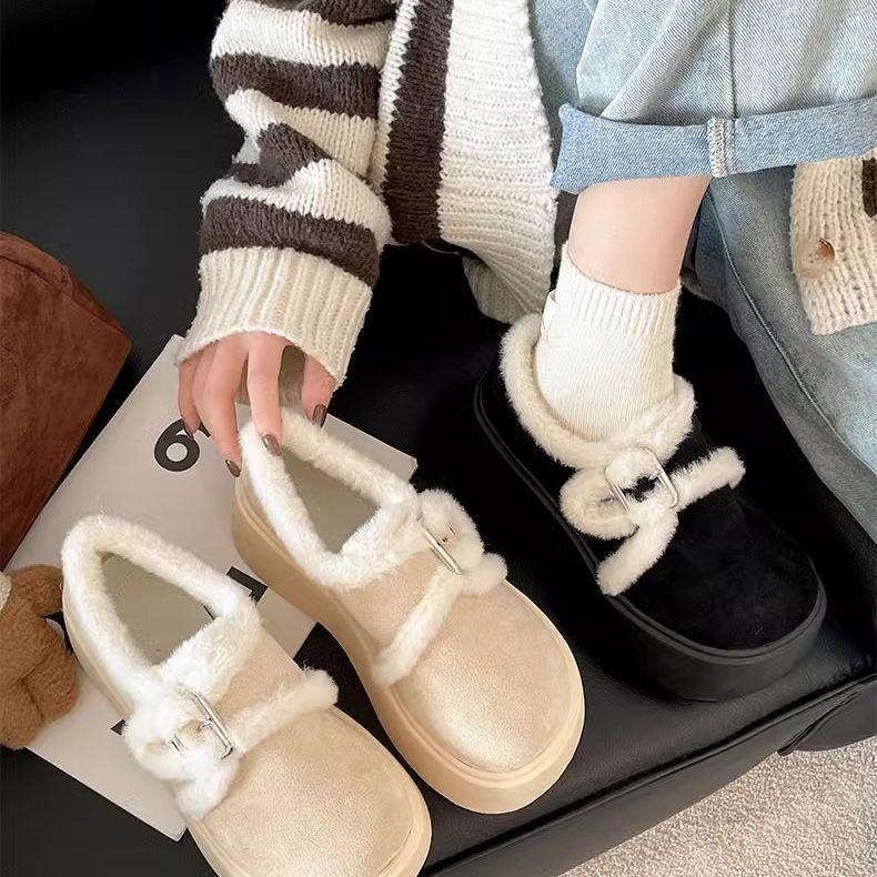 Women s Fur Integration Thick Bottom Heightening Winter a Foot Stirrup Lightweight Warm Snow Boots Non-slip Wear Casual Sports Cotton Boots 35 4790₽