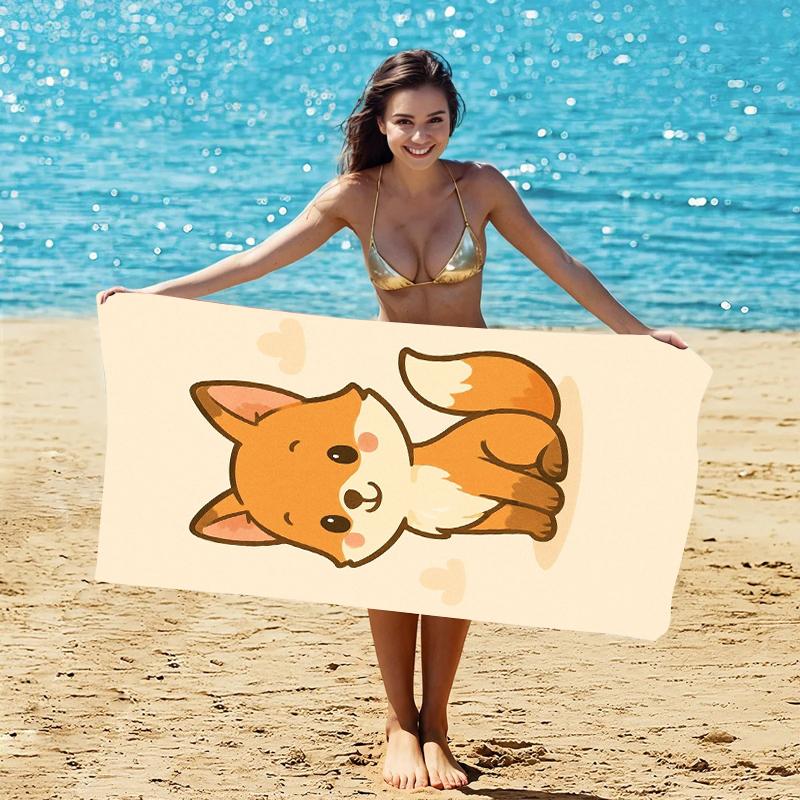 Kawaii Panda Cherry Blossom Print Beach Towel Quick Dry Super Absorbent Lightweight For Summer Pool