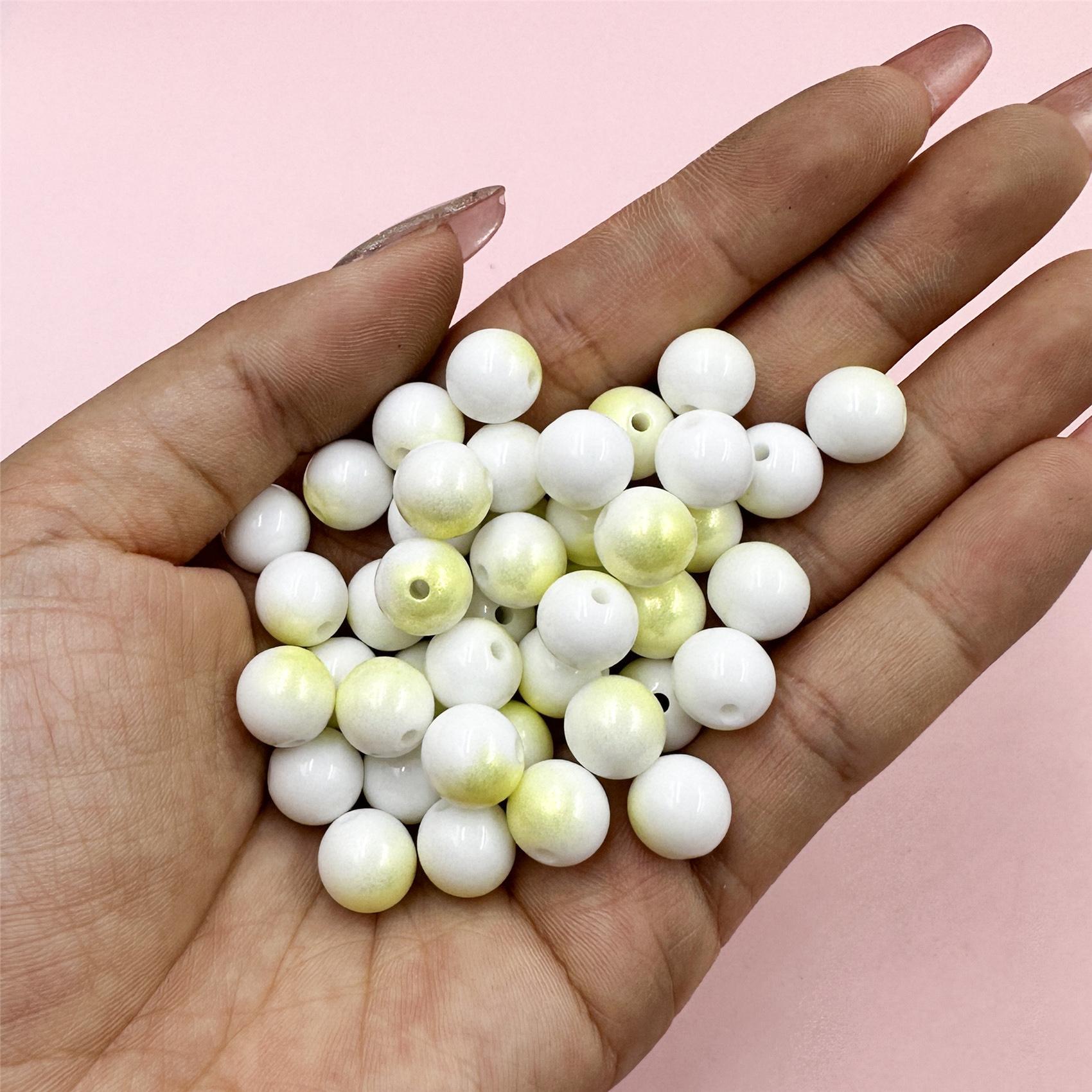 

Модное ожерелье DIY аксессуар Подарки Браслет ручной работы бусины 8/10/12/14мм Аксессуары 10mm/100Pcs жёлтый