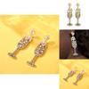 Stylish Fashionable Long Geometric Earrings For Women With Pearl And Gemstone Inlay Elegant Design