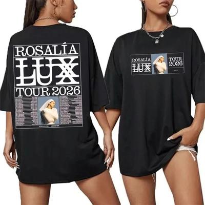Rosalia Lux Tour 2026 Tričko Vintage Grafická Potlač Bavlnené Tričko Rosalia Tričko Retro Fanúšikovský Darček pre Ženy a Mužov Módne Tričko Top