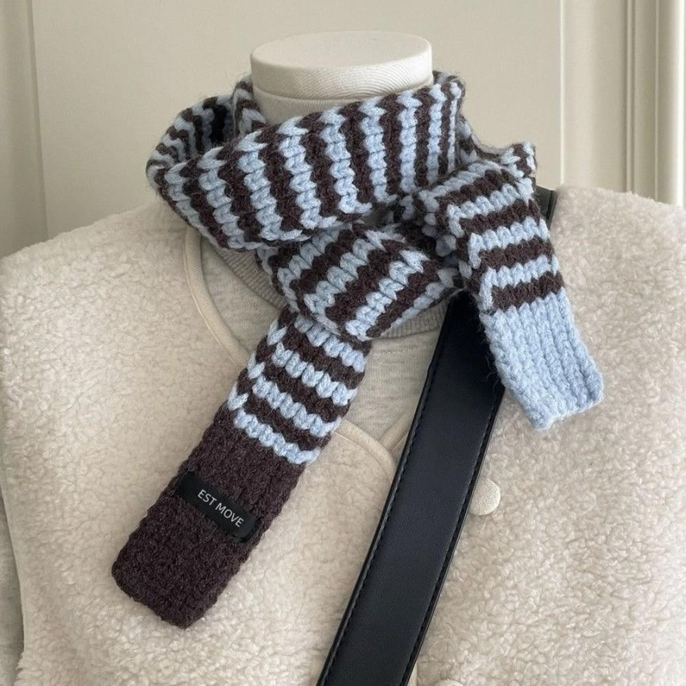 Y2K Style Striped Scarf Korean Style Knitted Neck Guard  Collocation Clothing Accessories