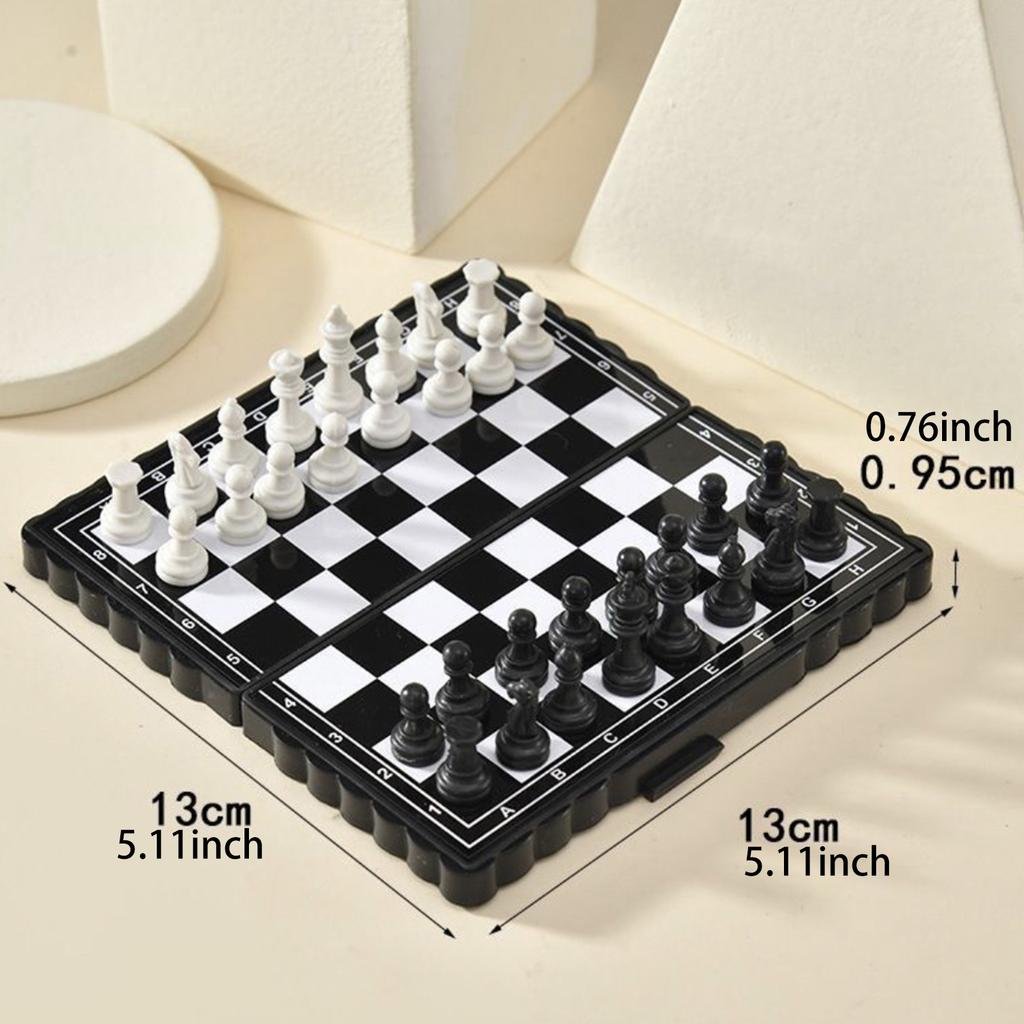 Portable Mini Magnetic Chess Set Reusable Educational Board Game Magnetic Chessboard Set Outdoor Travel Camping Entertainment