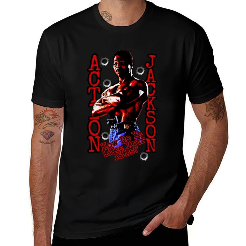 Action Jackson Classic TShirt Basic Casual Short Sleeve Cotton Shirt TShirt