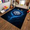 "Blue Electric Pattern Carpet with Gold Stars and Inter Logo Design" Suitable for Use As an Anti-slip for Living Room Bedroom Sofas