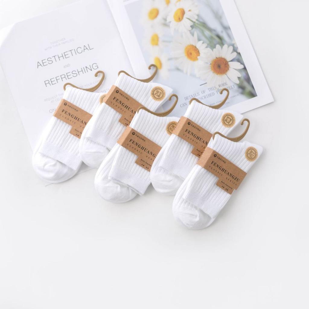 Zhuji Ponožky Pánské Jednobarevné Dvojjehlové Japonské Středně Vysoké Ponožky Denní Zesílené Teplé Trendové Punčochy