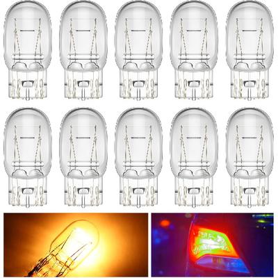 Meonum 10 Pcs 7443 Bulb, T20 1891 7443LL Brake Light Bulb For Daytime Running(DRL), W21/5W Automotive Reverse/Strobe Brake/Tail/Backup/Parking/Tail