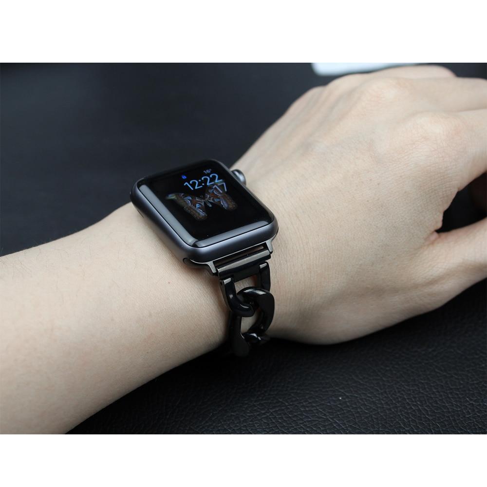 Cinturino per Apple watch 6 banda 44mm 40mm 38mm 42mm Cuban Link Inox steel  metal per iWatch serie 3 2 6 5 5 SE 44 mm 40 mm acquista in modo economico  — spedizione gratuita, recensioni reali con foto — Joom