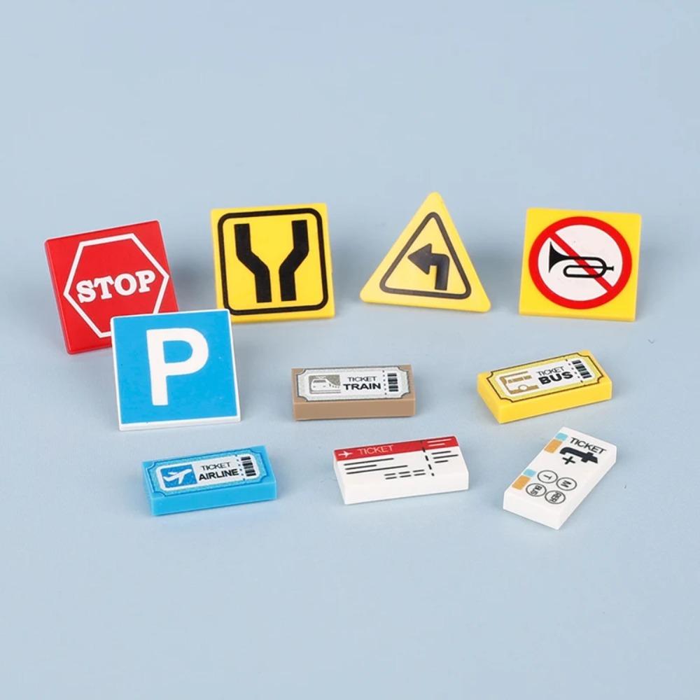 Food Printed Tiles Passport Plane Ticket Building Blocks Sushi Pizza Sound Compass Map Milk Juice Sauce Dessert Bricks Toy