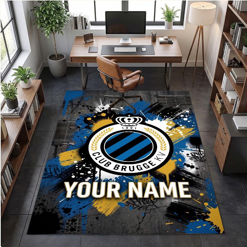 Crystal Velvet Rug Club Brugge FC Print Custom Name Text Floor Mat Home Decor