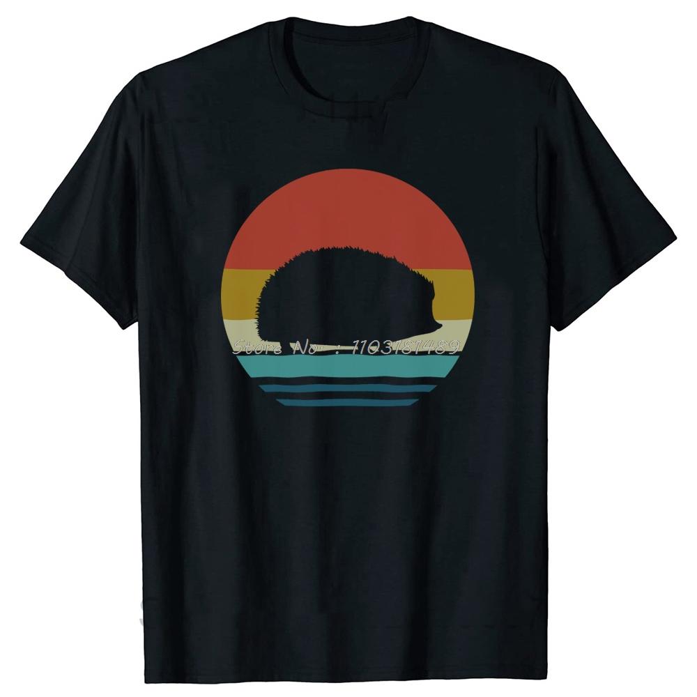 

Retro Hedgehog Lover Tshirt Funny Animal Cool Lover Gift Normal Fitness Shirt Cotton T-Shirts Designer Short Sleeve Men Cloth... S разноцветный