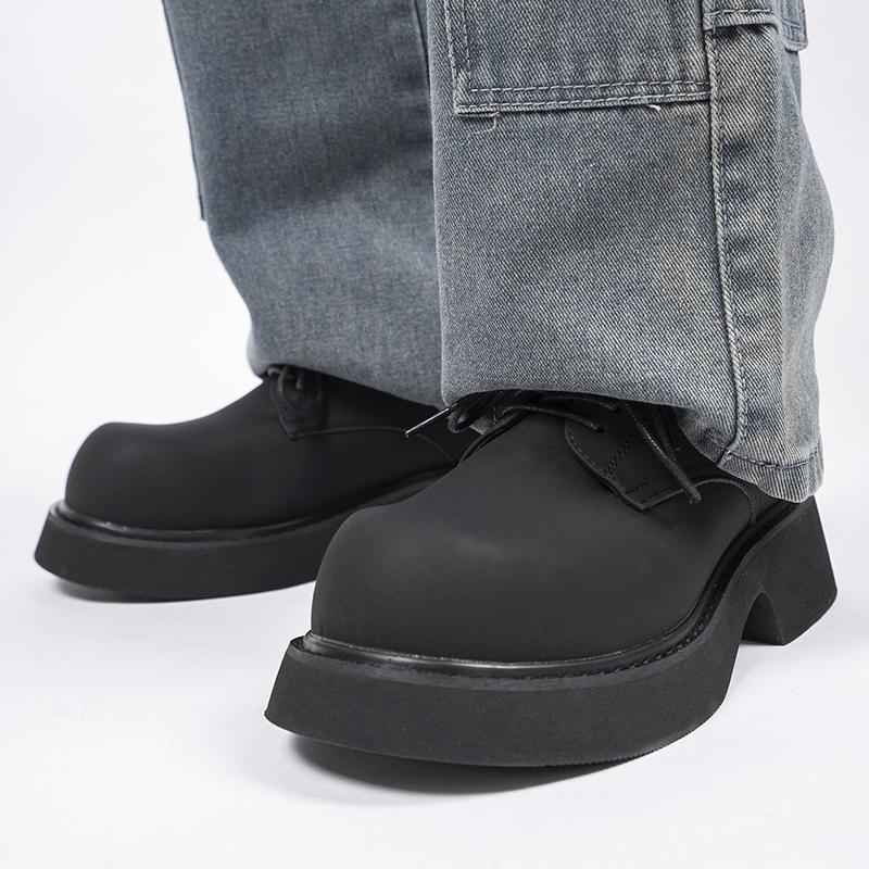 Fashion Derby men's shoes Thick soled casual style Fashion Party Outdoor Street Black plus size 38-46 Daily leisure and business