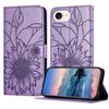 For iPhone 16e Case Sunflower Imprinted Wallet Stand Folio Flip Leather Cover